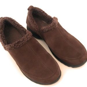 Land’s End Brown Suede Leather Moc Loafers Sz 8.5